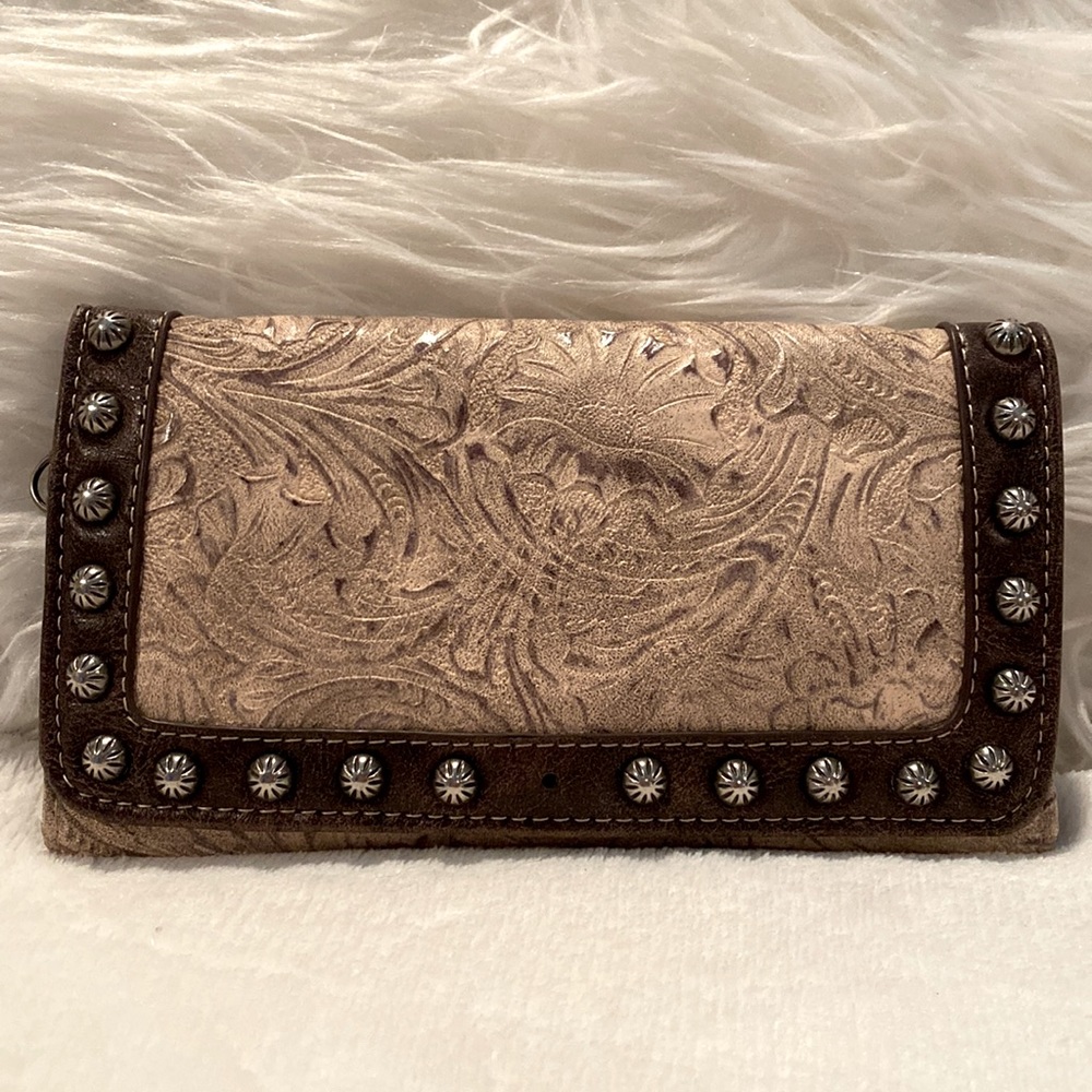 Blazin Roxx embossed studded clutch wallet